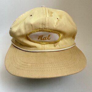 Vintage Hal Cali-Fame Newsboy Cap with Rope Adjustable Strap Hat Made In USA